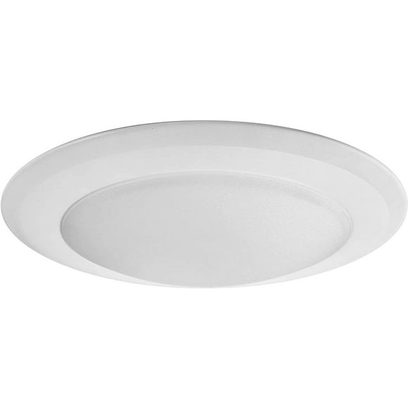 7.5" Flush Mount Dimmable LED Disk Light, 15W (120W Equivalent), 120V, 5000K Bright White, White Trim, ETL Listed - Suitable for Wet Locations - 4/6" J-Box