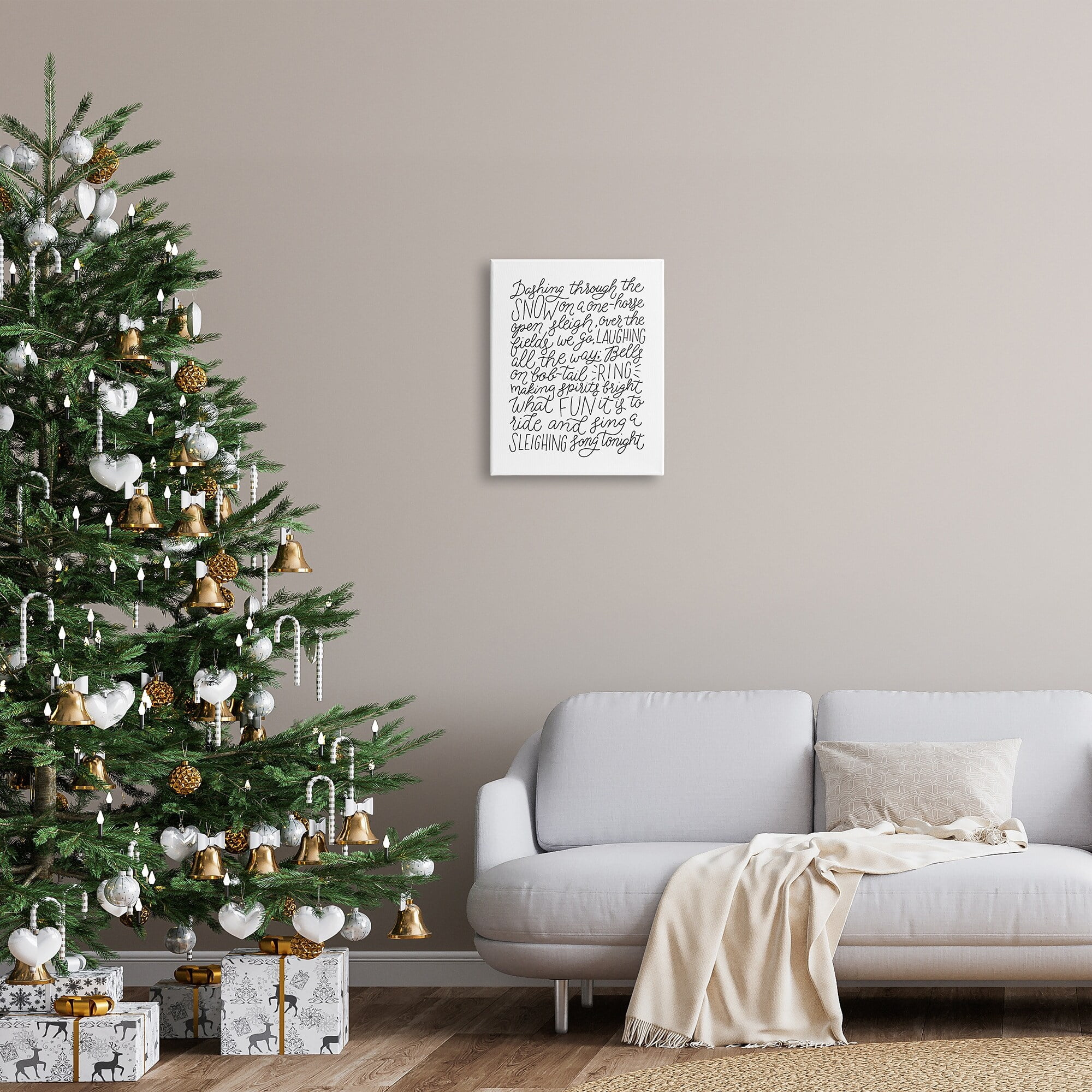 Stupell Industries Dashing Through The Snow Fun Casual Calligraphy Song Graphic Art Gallery Wrapped Canvas Print Wall Art, Design by Leah Bisch
