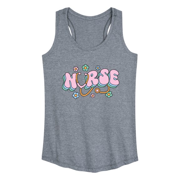 Instant Message - Nurse Flowers - Women's Racerback Tank Top