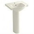 thumbnail image 2 of Kohler K-5265-1-96 21 in. Veer Pedestal Bathroom Sink with Single Faucet Hole - Biscuit, 2 of 2