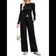 thumbnail image 3 of Conjunto de Chándal de 2 Piezas para Mujer, con Pantalones Acampanados de Yoga y Mangas Largas, Estilo Casual, A Juego. Negro XL, 3 of 9