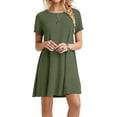 thumbnail image 4 of 2023 Summer Women Solid Color Dress Short Sleeve Mini Causal Dresses O-Neck Basic A-line Floral Printed Leopard Thick Vestidos, 4 of 4