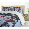 thumbnail image 5 of Ambesonne Animal Duvet Cover Set, Lion and Hipster Glasses, 2-Calking, Blue Black Red, 5 of 7
