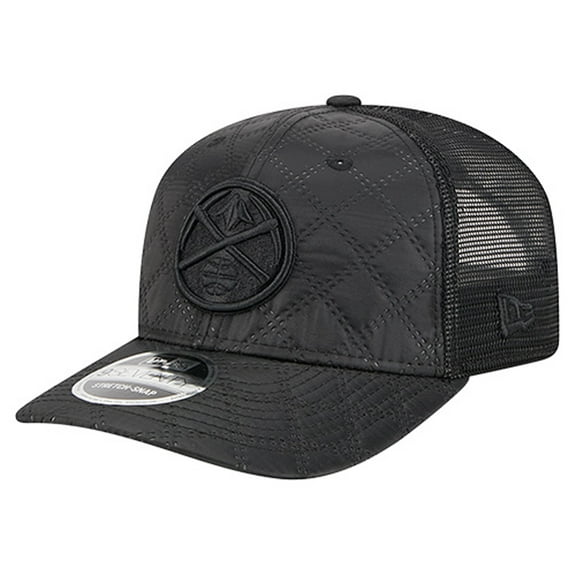 Men's New Era  Black Denver Nuggets Quilted 9SEVENTY Trucker Adjustable Hat