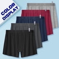 thumbnail image 5 of 5 Pack Mens Underwear Boxer Shorts for Men Bamboo Rayon Boxers Classic Relaxed Fit Boxer Shorts with Button Fly, 5 of 8