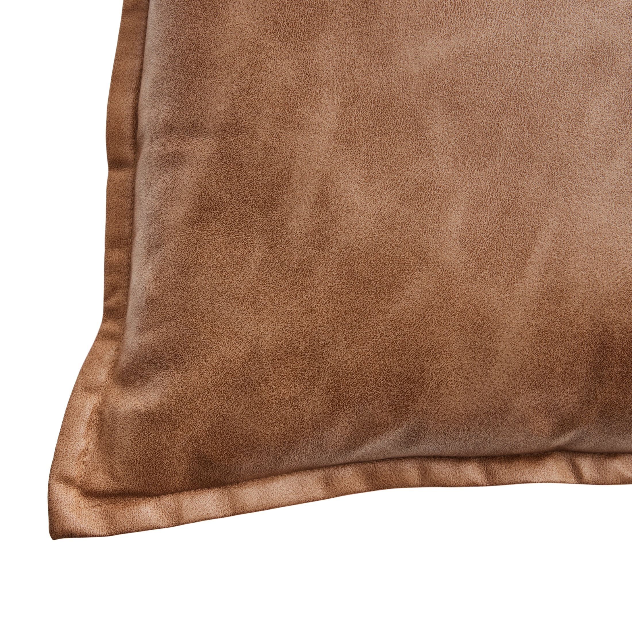 Better Homes & Gardens 20" x 20" Beige Faux Leather Decorative Pillow