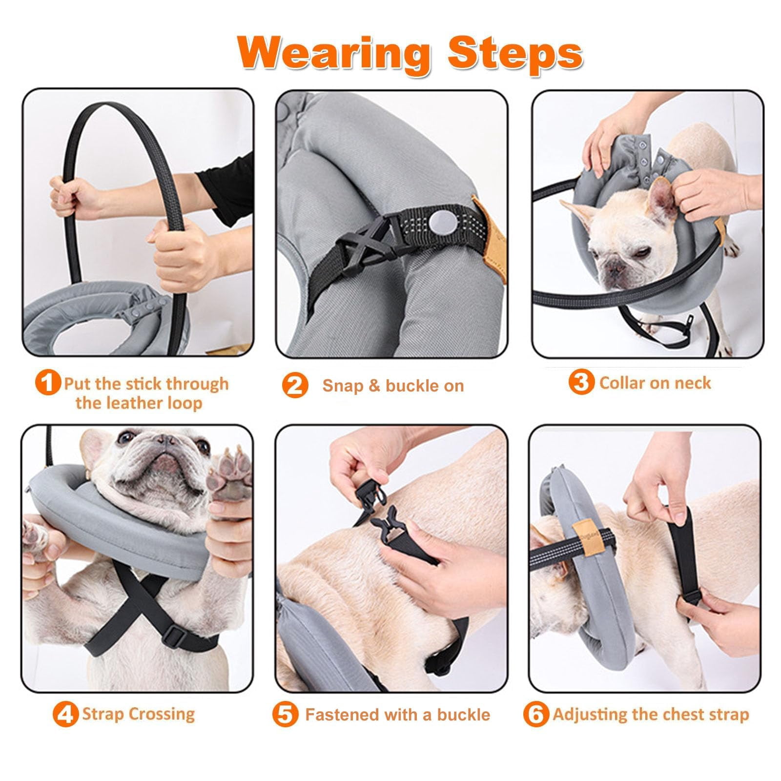 Small Dog Blind Dog Harness Guiding Device, Lightweight Collar for Blind Cat Small Dog, Adjustable Blind Cat Accessories, Pet Anti-Collision Ring Collar for Protective & Build Confidence XS