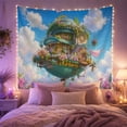 thumbnail image 2 of Floral Garden Tiered with Floating Vessel Combines Elements, Mystical Fantasy for Space Lovers, Galaxy Room Decor, Mother'S Day Gift, Tapestry Wall Hanging for Bedroom and Dorm, 2 of 6