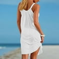 thumbnail image 4 of Homenesgenics Summer Dresses for Women Plus Size Women's Beach Dress Bikini Beachwear Coverups Casual Vacation Short Summer Dresses White XL, 4 of 9