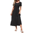 thumbnail image 2 of TARAINYA Summer Dresses for Women Casual Floral Dress Pocketed Flared Hem Midi Beach Sundress, 2 of 8