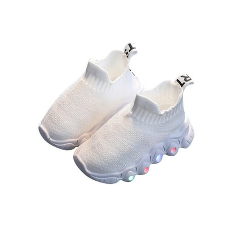 

BELLZELY Compression Socks for Women Clearance Toddler Infant Baby Girls Boys Illuminated Socks Shoes Flying Knit Casual Shoes