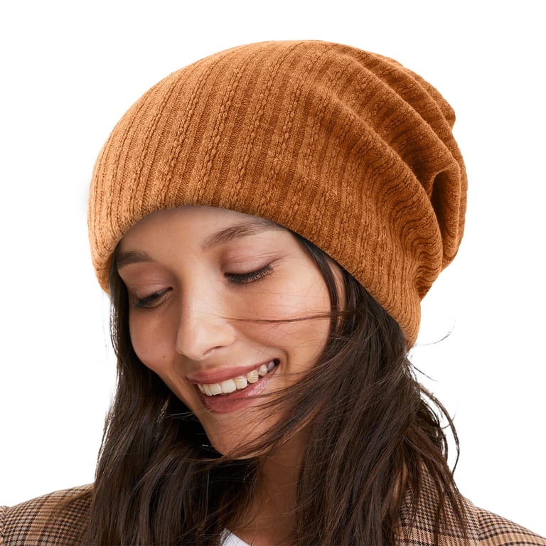 Women\'s Winter Soft Warm Wool Knitted Skull Beanies Cap, Brown Muryobao Womens Winter Beanie Hat Slouchy Knit Hats Soft  main image 2
