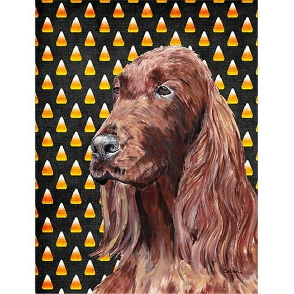 Irish Setter Halloween Candy Corn Flag Garden Size