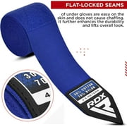RDX Boxing Hand Wraps Inner Gloves, 4.5 Meter 180 Inches Elasticated Thumb Loop Bandages, Under Mitts Wrist Hand Protection, Muay Thai MMA Kickboxing Martial Arts, Punching Bag Speed Ball Training