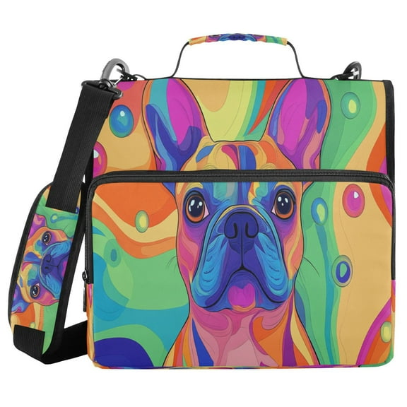 YAZAOO Zipper Binder trapper keeper Documents Organized Design Colorful Dog Art Printed