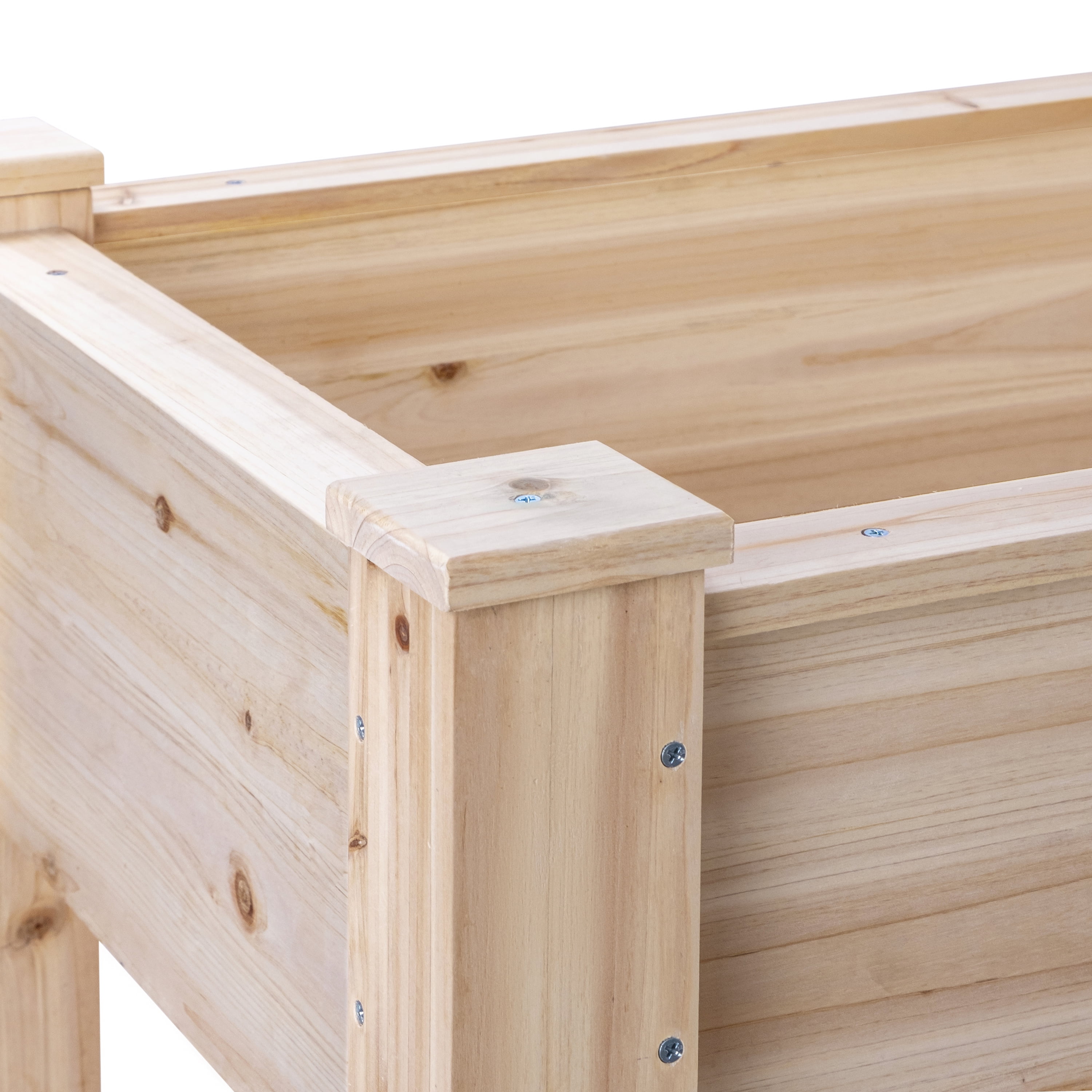 Expert Gardener Natural Wood Raised Garden Bed 4ft L x 2ft W x 31 in H for Outdoor Use