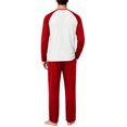 thumbnail image 5 of OIOLOYJM Men's Pajama Sets Casual Raglan Long Sleeve Henley Shirts with Bottoms Sets Soft Comfy Lounge Breathable Sleepwear Red M, 5 of 5