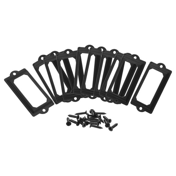 Metal Label Holders, 70x33mm 10Pack File Name Card Tag Label Frame, Black