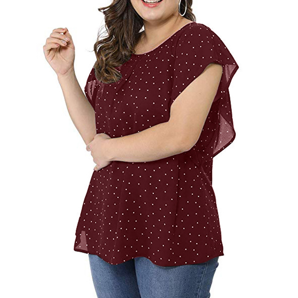 polka dot chiffon top