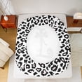 thumbnail image 6 of Feelyou Chic Monogrammed L 3-Piece Twin Sheet Set, Leopard Print Princess Bowknot Sheets, 6 of 8