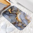 thumbnail image 6 of 1pc Marble with Gold Veins Absorbent Non-Slip Bathroom Thickened Flannel Rug Decor,Soft,Quick Drying,Suitable For Indoor/outdoor Use,Bathrooms,Bedrooms,Kitchens,Terrace,Laundry Rooms,16"x24", 6 of 9