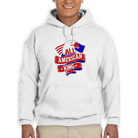 All American King 4Th July Hoodie Men -Image by Shutterstock Male XX-Large