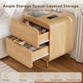 thumbnail image 5 of LGHM Set of 2 Nightstands with Charging Station, 2-Drawer Bedside Tables with USB & Type-C Ports, Mid-Century Modern End Tables for Bedroom, Natural Oak, 5 of 12