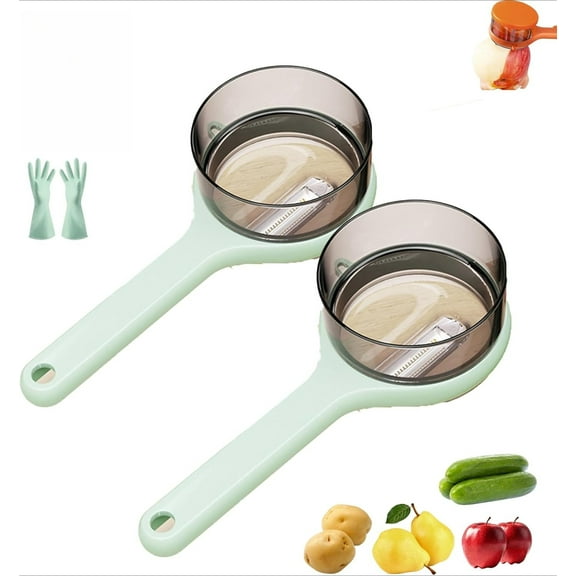 Fruit Peeler with Container, Box Storage Kitchen Peeler with Built-in Storage Box, Double-Sided Stainless Steel Blade, Ergonomic Handle for Vegetables & Fruits