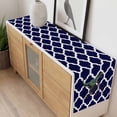 thumbnail image 4 of Morocco Navy Blue Table Runner - 108 Inch Long, Kitchen Dining Table Runner Dresser Scarves, Cute Dinosaur Bike Vintage Farmhouse Decor for Coffee Tables Wedding Party Banquet, 4 of 8