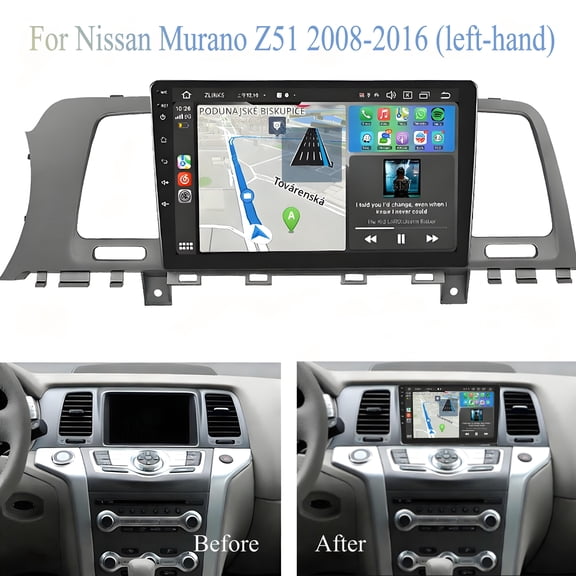 HUOEPU 2 64G Double Din Car Stereo Radio for Nissan Murano Z51 2008-2016, 9" Android 15 Touch Screen Radio with Wireless Carplay Android Auto Radio GPS Nav