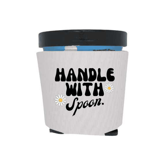 Ice Cream Pint Coolers, Handle With Spoon, Funny Ice Cream Pint Sleeves, Funny Party Favor and Gift Ideas, Foam Holder for Ice Cream Lover