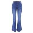 thumbnail image 4 of Mrzhqd Jeans For Women Mid Waist Wash Bell Bottoms Stretch Denim Loose Jeans, 4 of 6