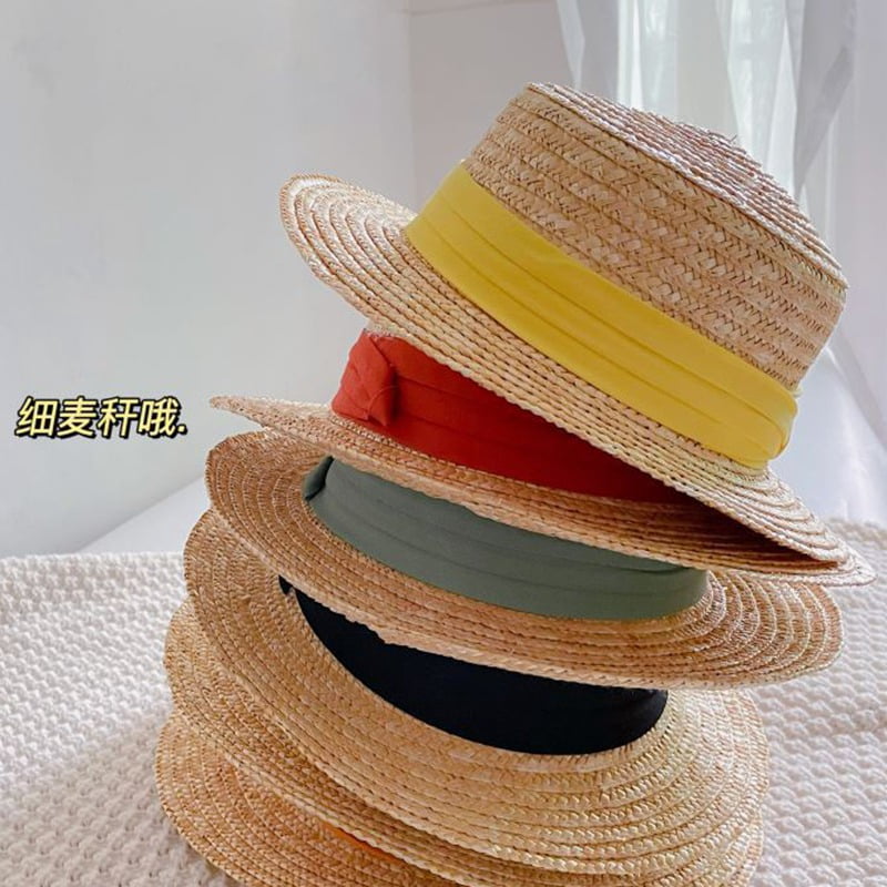 Baby Girl UV Protection Flat Top Straw 