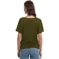 thumbnail image 4 of Womens Short Sleeve Boat Neck Side Shirring Dolman Drape Top, 4 of 6