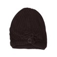 thumbnail image 1 of Womens Fashion Button Beanie - Brown, 1 of 2