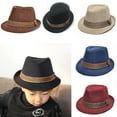 thumbnail image 3 of Xeoereki Unisex Kids' Fashion Cool Jazz Pitched Crown Short Brim Hat Cap Fedora Hat, 3 of 8