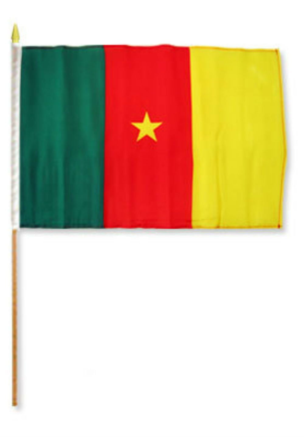CAMEROON FLAG 12X18 INCHES 12" X 18" CAMEROONIAN WOOD STICK NEW W47 