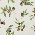 thumbnail image 3 of Violet Linen European Olives Branch Pattern, Polyester Woven Printed Fabric, White and Green, 70 Inch Round, Seats 4 to 6 people, Tablecloths, 3 of 6