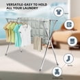 thumbnail image 3 of Clothes Drying Rack,Heavy Duty Stainless Steel Garment Rack,Adjustable and Foldable Laundry Drying Rack for Indoor Outdoor Drying Rack Clothing with 20 Windproof Hooks (Silver, 79"), 3 of 4
