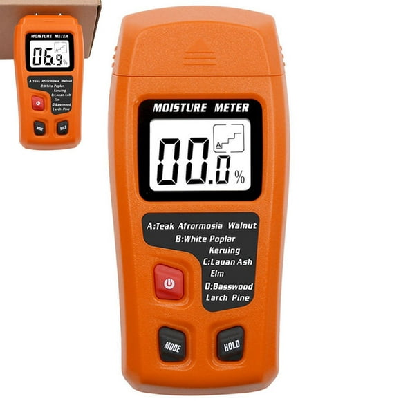 Wood Moisture Meter 9V Digital Moisture Detector with Indicator Accurate Humidity Tester Professional Hygrometer Timber Damp Detector Portable Humidity Measuring Device Reusable