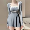 thumbnail image 2 of Gibobby Trajes de Natación para Mujer Traje de baño de pieza de pantalones cortos de sólido a la moda para mujer traje de baño de Bikini Sexy traje de ba(A,Talla única), 2 of 4