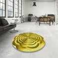 thumbnail image 4 of Ahgly Company Machine Washable Indoor Rectangle Transitional Bold Yellow Area Rugs, 5' x 8', 4 of 7