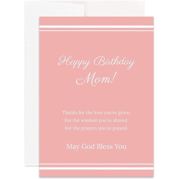 Christian Mom Happy Birthday Card | Birthday Card for Mom (Single)