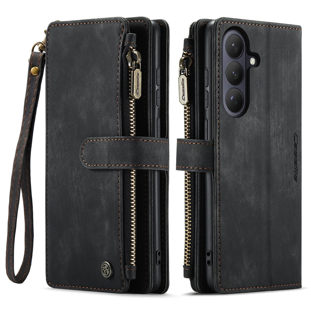 CaseMe Case for Samsung Galaxy S26+ 5G Wallet Case for Women Men, Fashion Durable PU Leather Magnetic Flip Lanyard Strap Wristlet Zipper Card Holder Wallet Phone Case for Samsung Galaxy S26+ 5G 6.7"