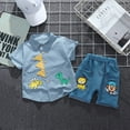 thumbnail image 3 of Mercatoo Suits for Boys Boys Pants Baby Girls Set Printed Outfits Dinosaur Summer 𝐂artoon Tops+Shorts Boys Outfits&Set 3 Month, 3 of 4