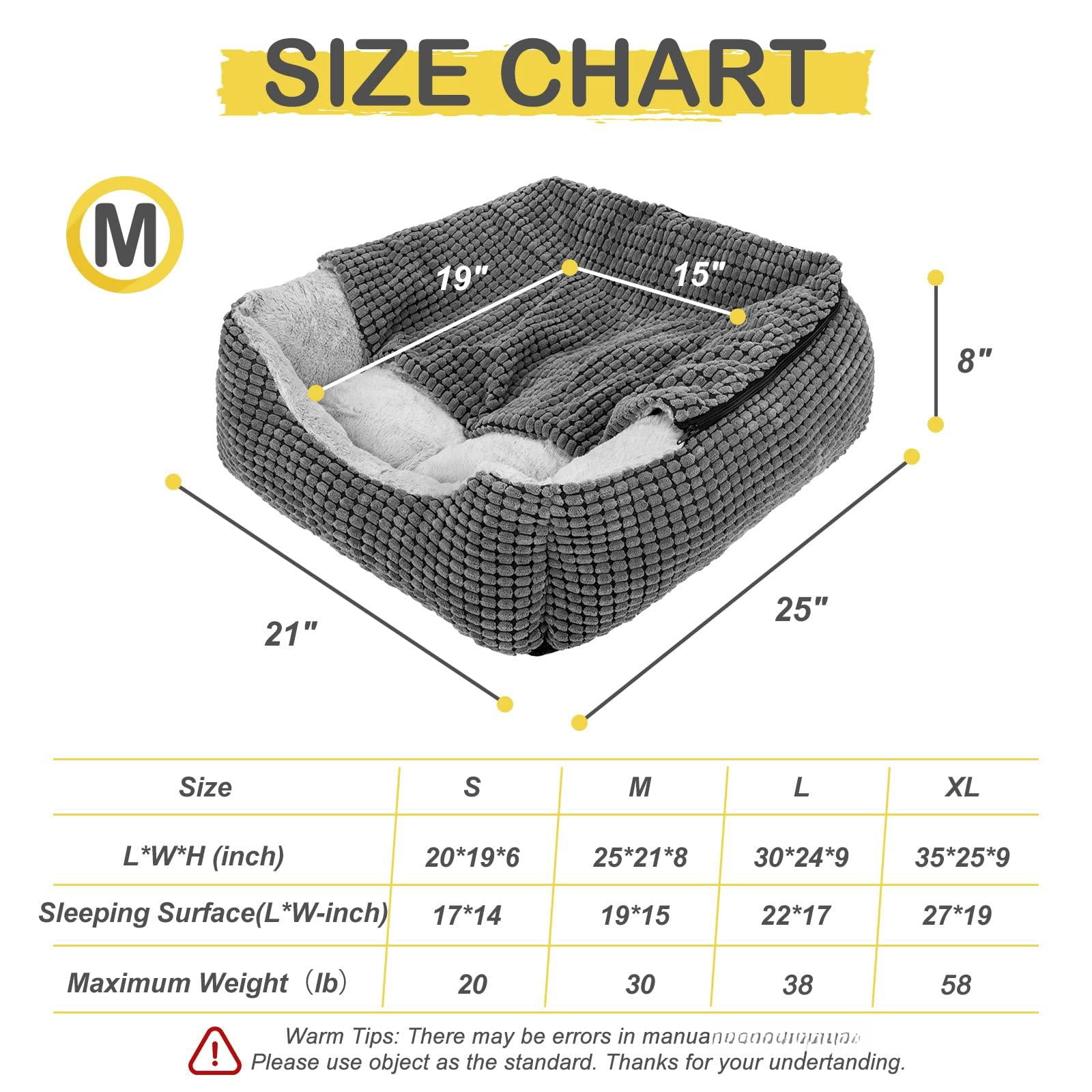 Dog Beds For Large Medium Small Dogs  Rectangle Cave Hooded Blanket Puppy Bed Luxury Cat Indoor Cats Warmth And Machine Washable (25 Inches Grey)