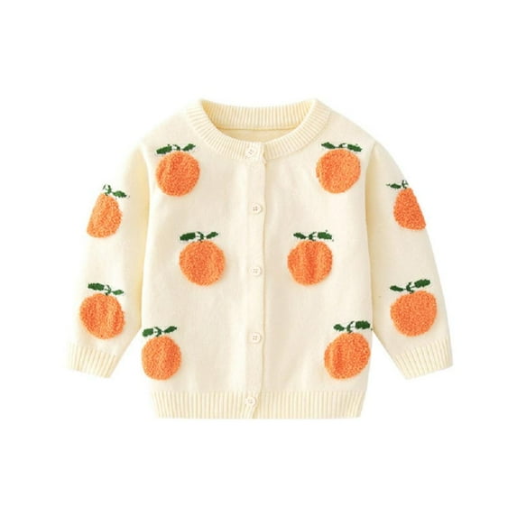 Esaierr Baby Toddler Girls Cardigan Sweater Coats, Baby Pure Cotton Crew Neck Sweater Outerwear Kids Baby Long Sleeve Cardigans Baby Printing Sweaters