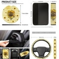 thumbnail image 3 of Ledback Sunflower Bee Car Seat Full Set for Women Men, 12 Piece, Soft Front/Back Seat Cover Steering Wheel Cover Car Armrest Pad Cover Seat Belt Pads Car Coasters Keychain Universal Fits, 3 of 3