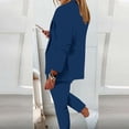 thumbnail image 4 of GILIGEGE Women's 2 Piece Solid Blazer and Pants Business Office Suit Set,Long Sleeve Blazer Sets,Pencil Pants Dressy Suit,Tapered Pant Suits,Slim Fit Formal Pant Suit,Professional Outfits Dark Blue, 4 of 6