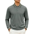 thumbnail image 2 of pstuiky Camisas suaves de manga larga para hombre, Camisa de manga larga con solapa y botones para hombre, de color liso top de hombre xxl, 2 of 7